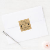 オーダーメイド ナチュラルブラウンの紙 結婚式の引き出物 スクエアシール (封筒)