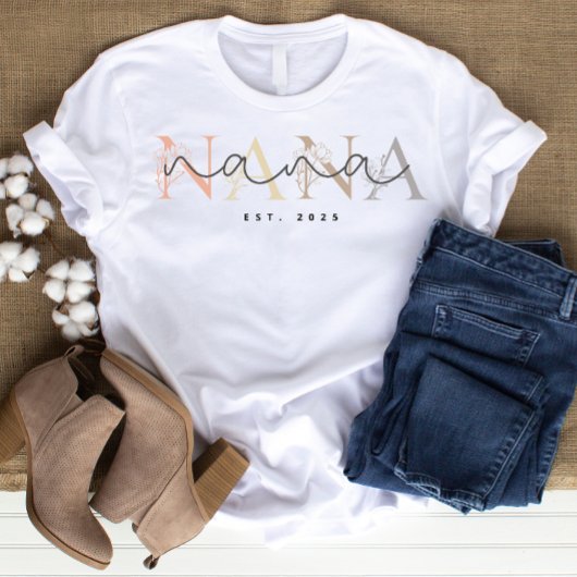 オーダーメイド ナナ 祖母 花柄 エレガンス Tシャツ