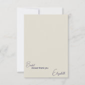 オーダーメイド ネイビーとクリーム ブランク ブライダルシャワー サンキューカード (正面)