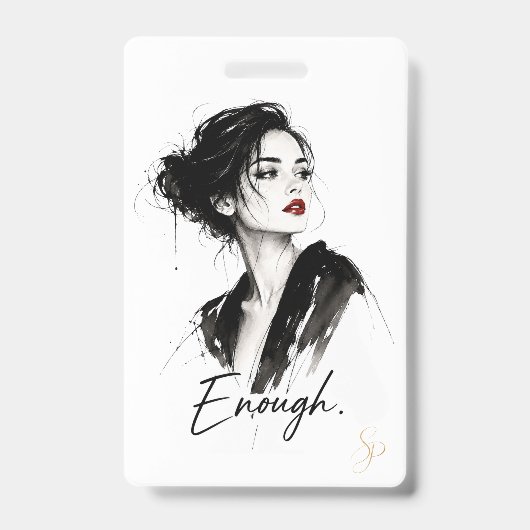 オーダーメイド ネームバッチ | Enough. カスタム 縦型 バッジ (正面)