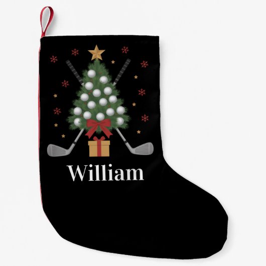 オーダーメイド ネーム ゴルフ用品 クリスマス スモールクリスマスストッキング (正面)