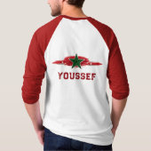 オーダーメイド ネーム モロッコ国旗 スター 愛国主義 Tシャツ (裏面)