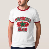 オーダーメイド ネーム モロッコ国旗 スター 愛国主義 Tシャツ (正面)