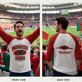オーダーメイド ネーム モロッコ国旗 スター 愛国主義 Tシャツ