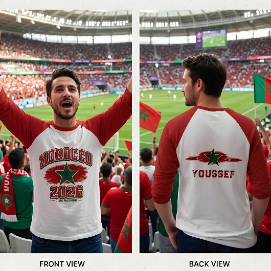 オーダーメイド ネーム モロッコ国旗 スター 愛国主義 Tシャツ