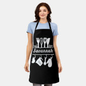 オーダーメイド ネーム 料理 お菓子 クッキング キッチン 食品 調理 エプロン (着用した状態)