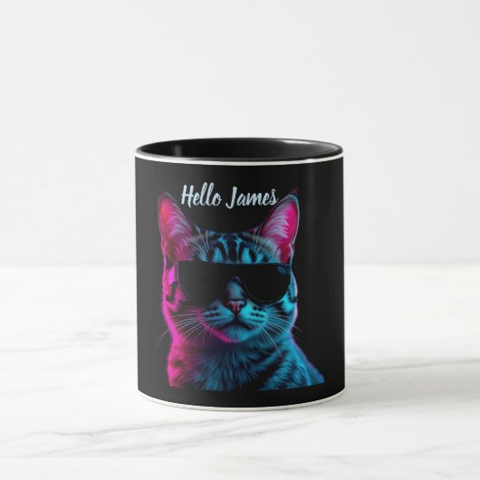 オーダーメイド ネーム 猫好き マグカップ (中央)