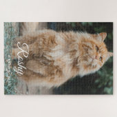 オーダーメイド ネーム 猫 写真 ジグソーパズル (横)