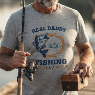 オーダーメイド ネーム 釣りクラブ レトロ お父さん 釣り人 Tシャツ