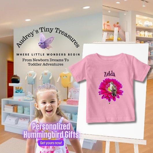 オーダーメイド ハチドリ 赤ちゃん Tシャツ