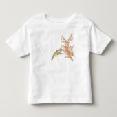 オーダーメイド ハチドリ 野花 植物画 トドラーTシャツ (正面)