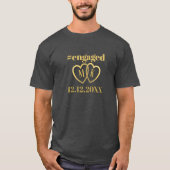オーダーメイド ハッシュタグ エンゲージ 指輪交換日 Tシャツ (正面)