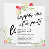 オーダーメイド ハッピーエベアフター パーティー フラワー 手書き 招待状 (正面/裏面)