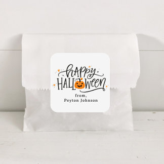 オーダーメイド ハッピーハロウィンお菓子バッグ スクエアシール