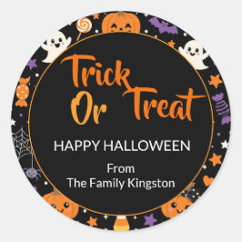 オーダーメイド ハッピーハロウィン ご家族の名前ステッカー ラウンドシール