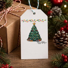 オーダーメイド ハッピーホリデー クリスマスツリー ギフト ギフトタグ