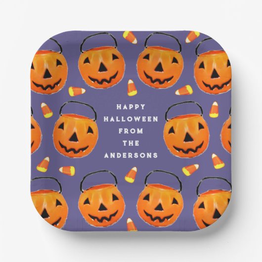 オーダーメイド ハロウィン お菓子配布用紙皿 ペーパープレート (正面)