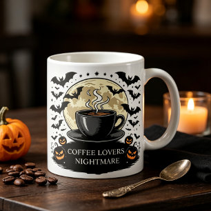 オーダーメイド ハロウィン コーヒー好き スプーキー 机用マウスパッド マグカップ