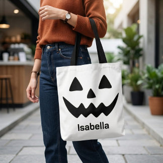 オーダーメイド ハロウィン ジャック・オ・ランタン パンプキンフェイス トートバッグ