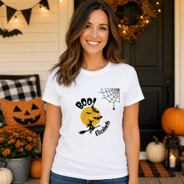 オーダーメイド ハロウィン 魔女とコウモリ 女性Tシャツ Tシャツ