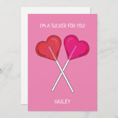 オーダーメイド ハート型 私はあなたに弱い ハートキャンディー シーズンカード (正面/裏面)