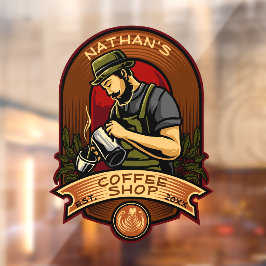 オーダーメイド バリスタ ヴィンテージ コーヒー ショップ ビジネス  ウィンドウサイン