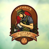 オーダーメイド バリスタ ヴィンテージ コーヒー ショップ ビジネス ウィンドウサイン (シート3)