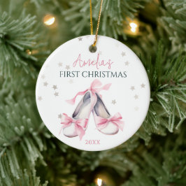 オーダーメイド バレリーナ 赤ちゃんの1stクリスマス セラミックオーナメント