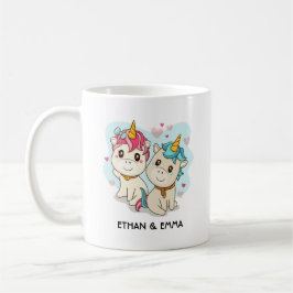 オーダーメイド バレンタインデー かわいい ユニコーン カップル コーヒーマグカップ