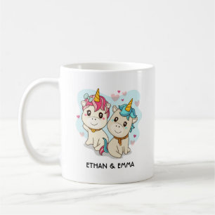 オーダーメイド バレンタインデー かわいい ユニコーン カップル コーヒーマグカップ