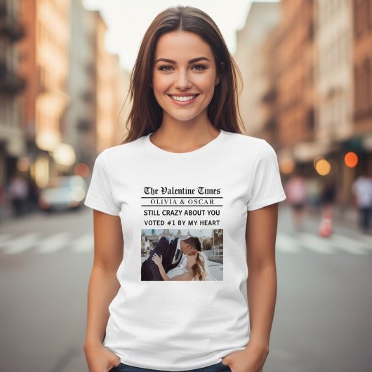 オーダーメイド バレンタイン新聞風デザイン Tシャツ