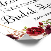 オーダーメイド バーガンディ ボヘミアンフラワー サイン 8x10インチ (角)