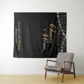 オーダーメイド バースデー ストリング ライト ゴールド バックドロップ フォト タペストリー (インサイチュ(横))