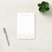 オーダーメイド パステルカラーの野の花 青い付箋 ポストイット (オフィス)