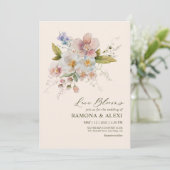 オーダーメイド パステルピンク ホワイト フォーエバーラブ ウェディング 招待状 (スタンド正面)