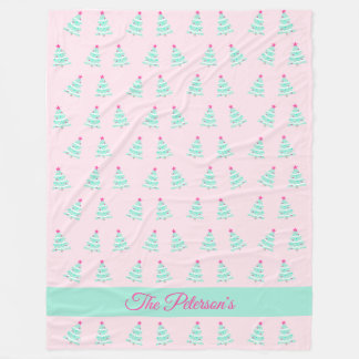 オーダーメイド パステル クリスマス スローケット フリースブランケット