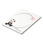 オーダーメイド パンダのハート型メモ帳 ノートパッド (回転)