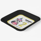 オーダーメイド パンダのバースデー ペーパープレート (傾斜あり)