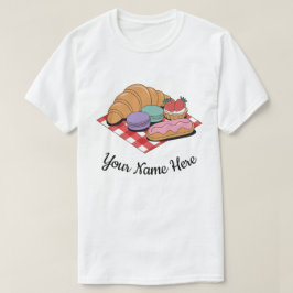 オーダーメイド パン好きクロワッサン エクレア ベーカリー Tシャツ