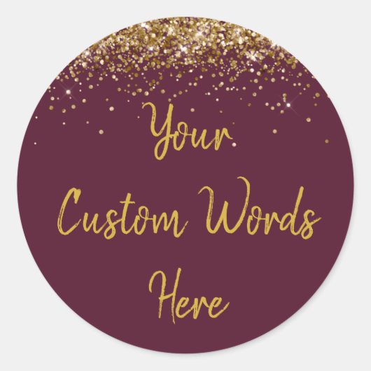 オーダーメイド パーティーフェイバー 誕生日 マーブルとゴールド ラウンドシール (正面)