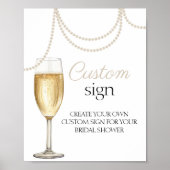 オーダーメイド パール プロセッコ ブライダルシャワー サイン (正面)