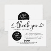 オーダーメイド ビジネス ロゴ ソーシャルメディア ハート スクリプト Tha 招待状 (正面/裏面)