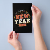 オーダーメイド ビンテージ お正月 新年 パーティー招待状 チラシ (ハンドル)