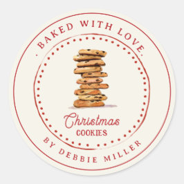 オーダーメイド ビンテージ クリスマスクッキー作り ラウンドシール