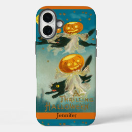 オーダーメイド ビンテージ 猫 ハロウィン スマホケース iPhone 16 PLUSケース