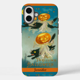 オーダーメイド ビンテージ 猫 ハロウィン スマホケース iPhone 16 PLUSケース