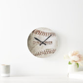 オーダーメイド ビンテージ 野球ボール ラウンド壁時計 (ホーム)