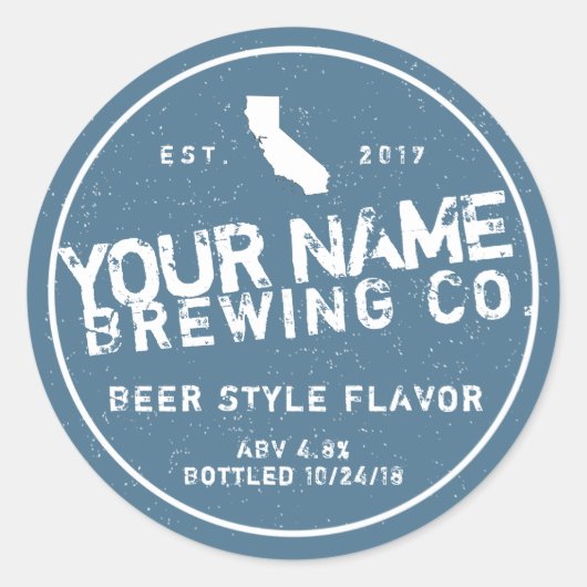 オーダーメイド ビールボトルラベル ラウンドシール (正面)