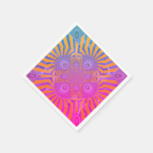 オーダーメイド ピンクとパープルのかわいいモチーフのナプキン スタンダードカクテルナプキン (角)