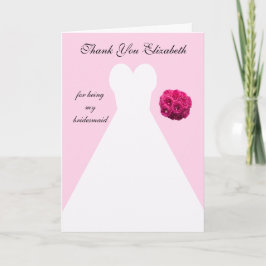 オーダーメイド ピンクのウェディングパーティーへの感謝カード サンキューカード